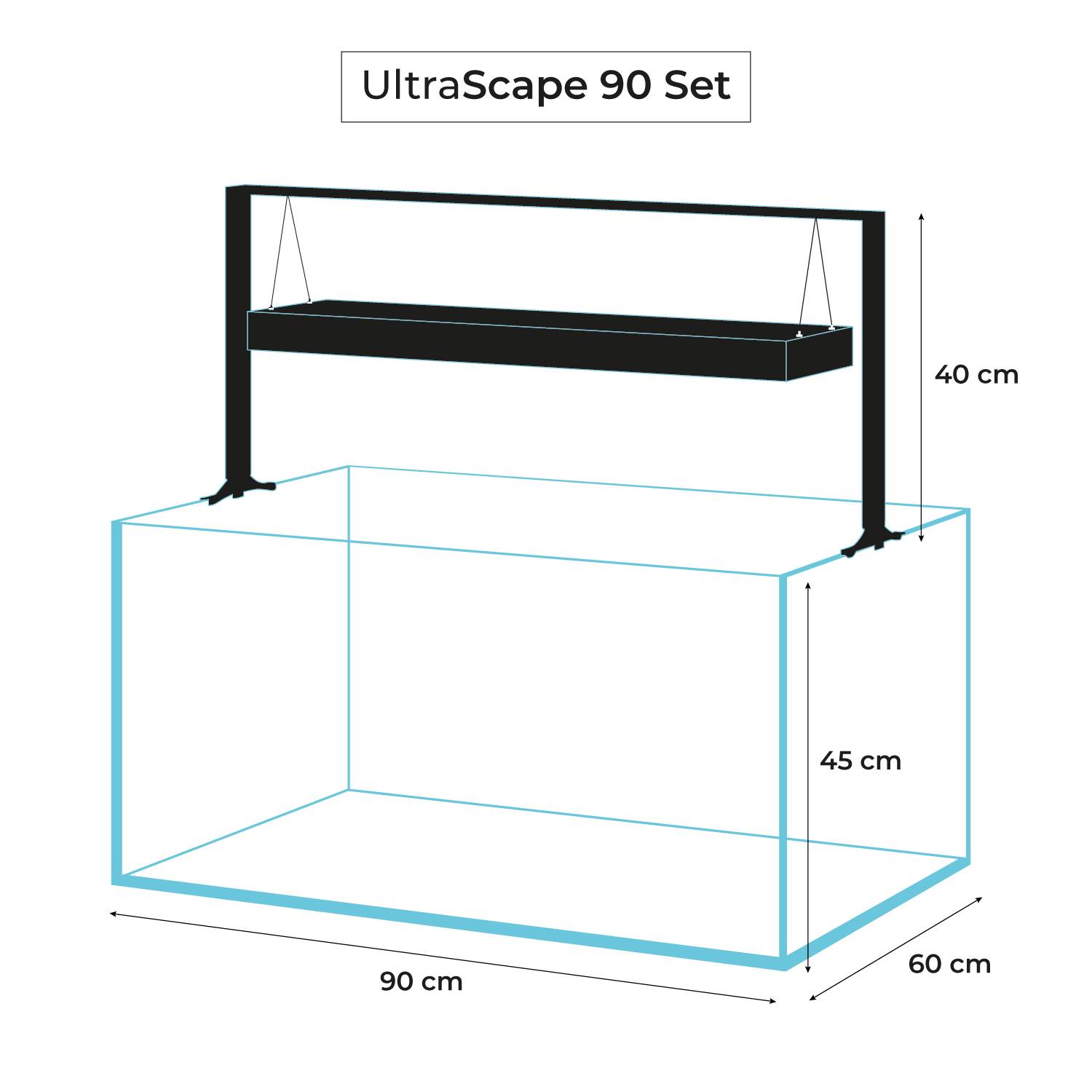 Aquael UltraScape 90 LED Measurement